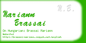 mariann brassai business card